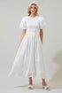 Deana Eyelet Smocked Midi Dress