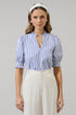 Somer Striped Reign Split Neck Top