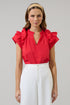 Ramona Ruffle Split Neck Top