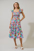 Orlena Floral Emy Smocked Midi Dress