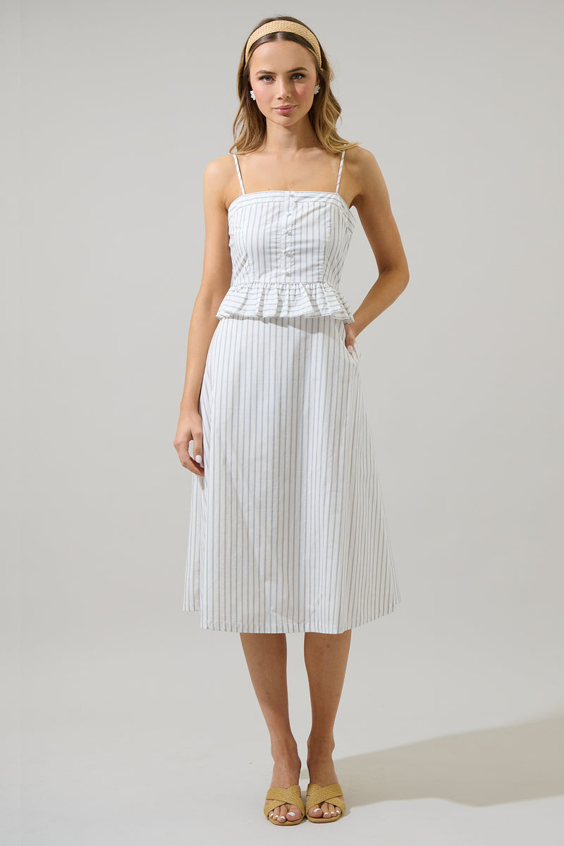Lana Striped Kohler Midi Dress – Sugarlips