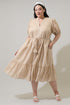 Dream State Beth Button Down Midi Dress Curve