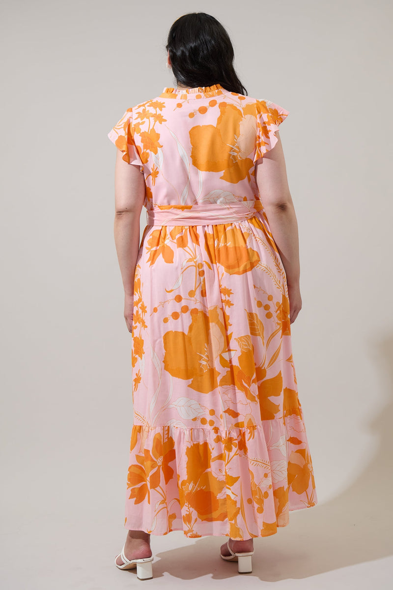 Lenira Floral Riah Button Down Maxi Dress Curve – Sugarlips