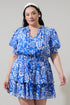 Marny Floral Rai Ruffle Mini Dress Curve