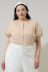 Dream State Avy Button Down Top Curve