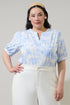 Poly Leaf Neli Split Neck Top Curve