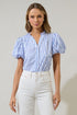 Fannie Striped Jayla Button Down Top