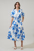 Aby Floral Hacienda Puff Sleeve Midi Dress