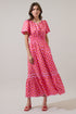 Paden Abstract Ordy Smocked Midi Dress
