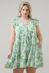 Kiany Floral Marlan Ruffle Midi Dress Curve