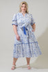 Eve Floral Nori Midi Dress Curve