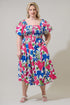 Liran Floral Maray Smocked Midi Dress Curve