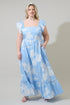 Afina Floral Mazy Smocked Maxi Dress Curve