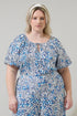 Mize Floral Overseas Balloon Sleeve Top Curve