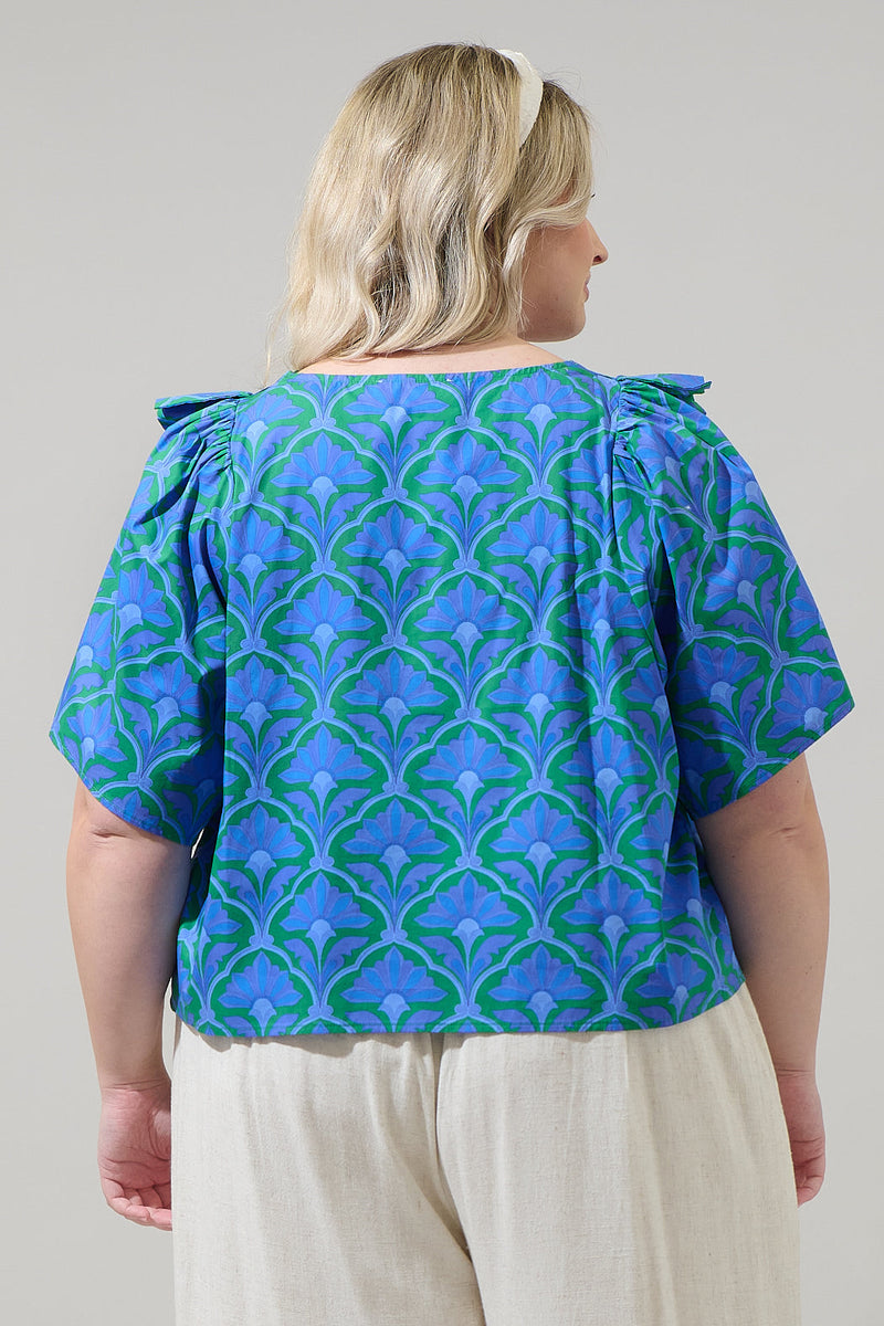 Sera Floral Careen Poplin Ruffle Top Curve – Sugarlips