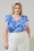 Marny Floral Ziva Ruffle Blouse Curve