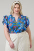Sunlit Floral Ema Ruffle Top Curve