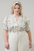 Cecily Floral Merryn Split Neck Top Curve