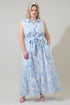 Poly Leaf Cileah Collared Maxi Dress Curve