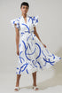 Dorma Strokes Dillan Midi Ruffle Dress