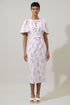 Margote Floral Tania Short Sleeve Midi Dress