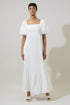 Xena Puff Sleeve Maxi Dress