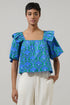 Sera Floral Careen Poplin Ruffle Top