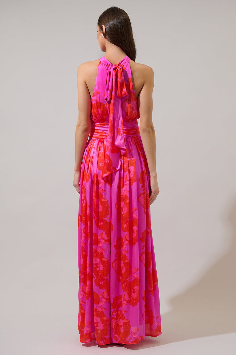 Lailah Floral Landy Halter Maxi Dress – Sugarlips