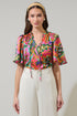 Lilia Tropical Ruffle Dupont Top