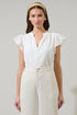 Moe Eyelet Split Neck Top