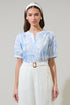 Poly Leaf Neli Split Neck Top