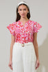 Reidy Floral Cass Flutter Sleeve Top