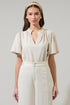 Inaya Linen Split Neck Top