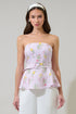Margote Floral Megen Strapless Top