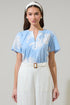 Afina Floral Xoey Split Neck Top