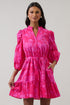 Vacey Floral Jazlyn Split Neck Mini Dress