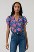 Wendey Floral Montie Ruffle Tie Neck Blouse