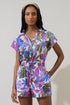 Evren Tropics Cory Collared Button Up Top