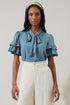 Runel Dot Tie Neck Bianca Blouse