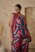 Reyan Abstract Trinity Trio One Shoulder Top Curve