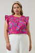 Signy Floral Tisha Smocked Ruffle Top Curve