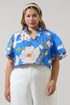 Roswell Floral Barcy Smocked Top Curve