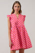 Paden Abstract Kass Ruffle Mini Dress