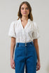 Joicy Embroidered Close to You Split Neck Top