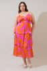Pacey Floral Yanni Ruffle Tiered Midi Dress Curve