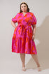 Aurea Floral Wynette Tiered Midi Dress Curve