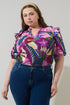 Blain Tropics Paz Poplin Short Sleeve Top  Curve