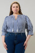 Glenda Stripe Irina Split Neck Top Curve