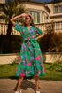 Cabina Floral Reya Pleated Midi Dress