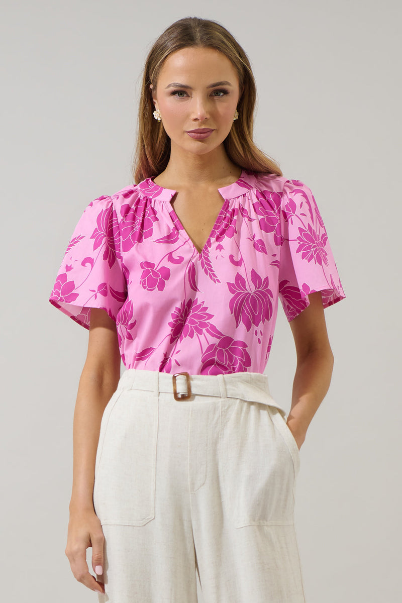 Dovina Floral Mely Puff Sleeve Top – Sugarlips
